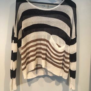 Stripped knit sweater.